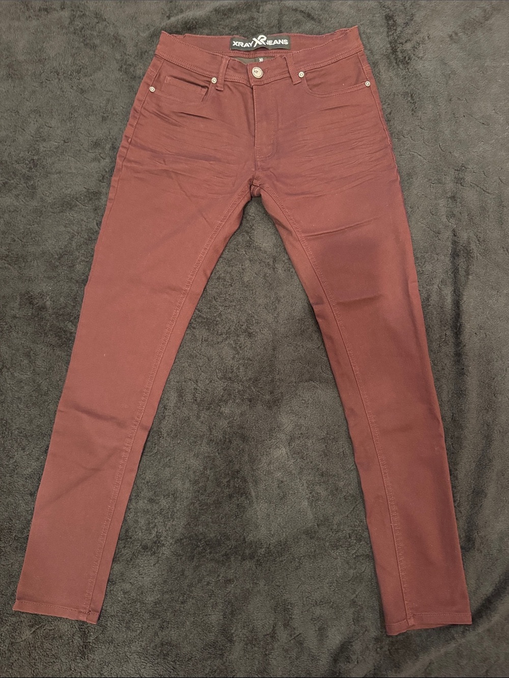 Xray Jeans Men's Skinny Rust Red Stretch Jeans